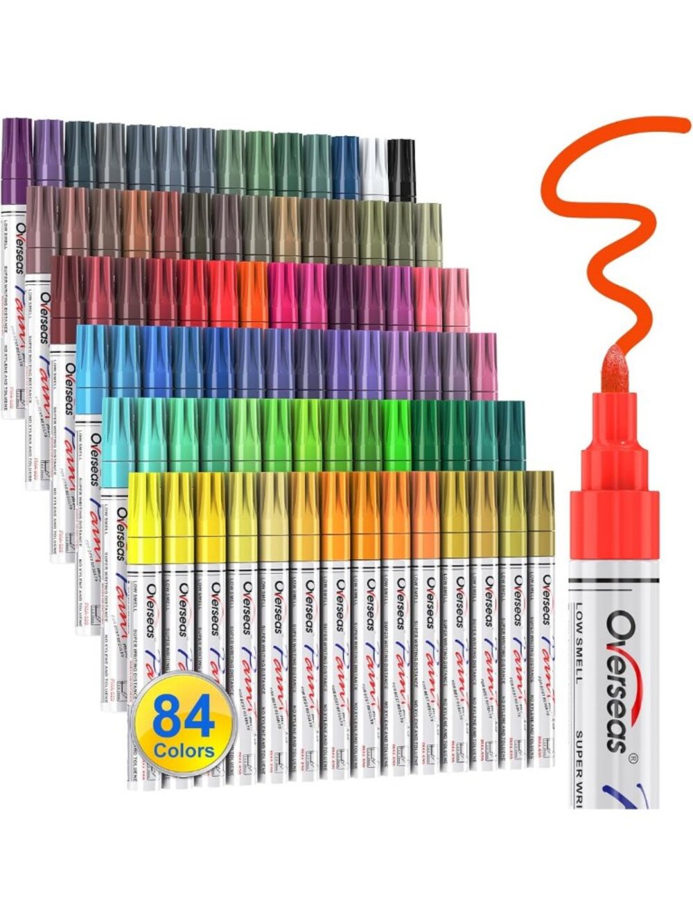 84 Color Set Oil-Based Paint Pens - Medium Tip Permanent Markers for Art & DIY